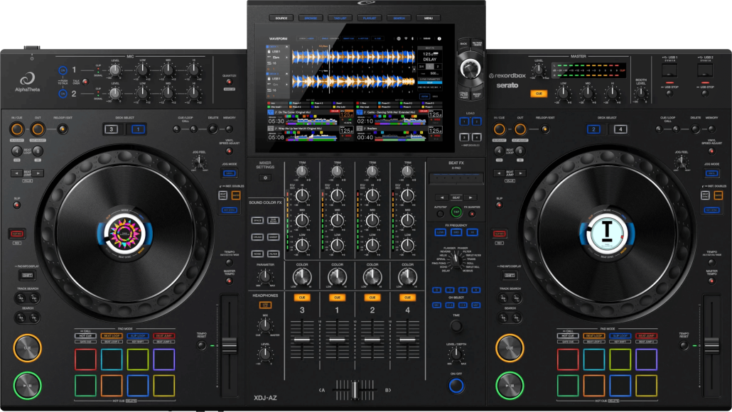 Standalone DJ System AlphaTheta XDJ-AZ Top View