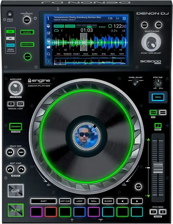 DJ Media Player Denon DJ SC5000 Prime Top View