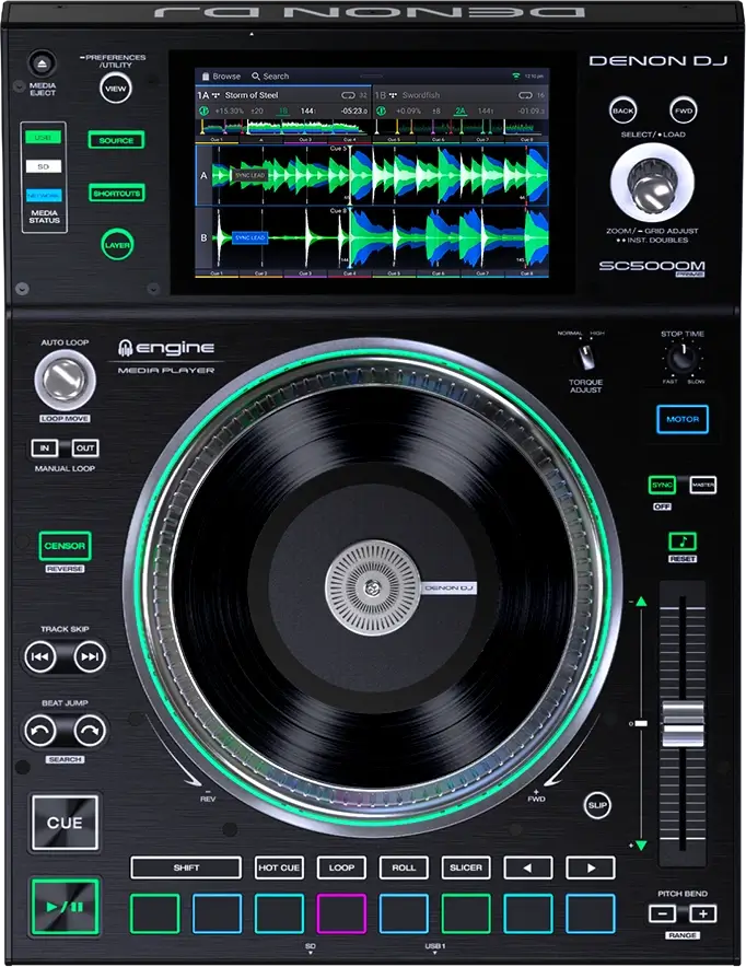 DJ Media Player Denon DJ SC5000M Prime Top View
