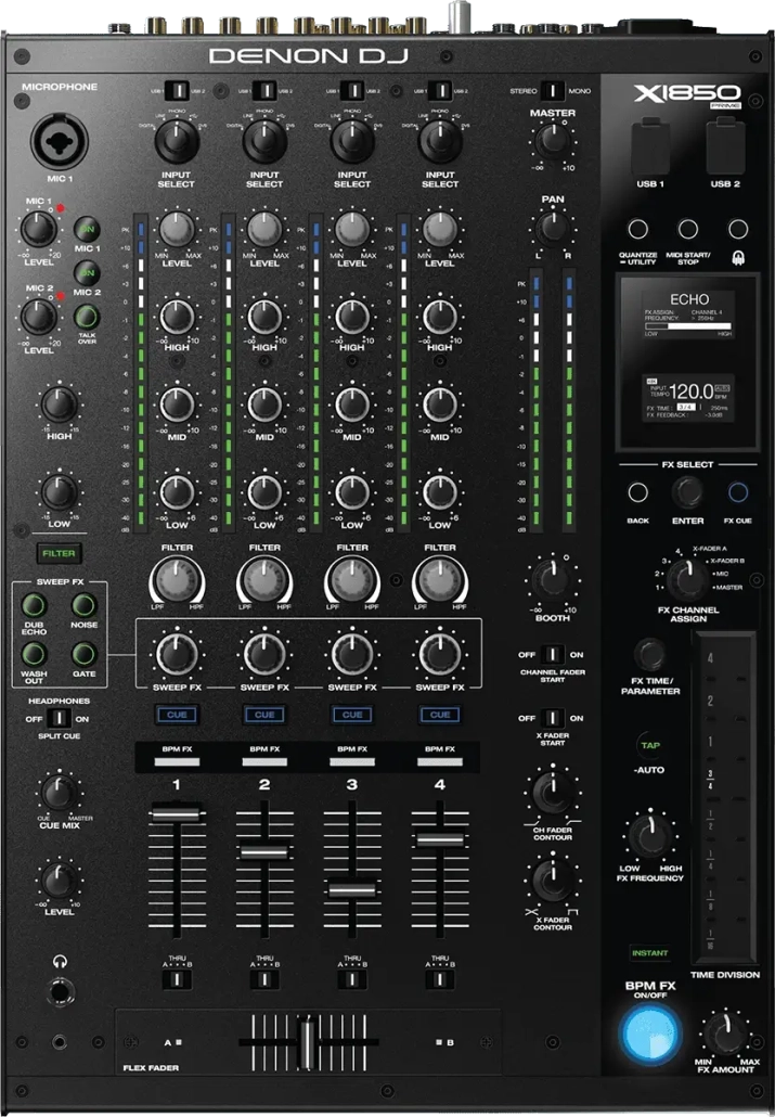 DJ Mixer Denon DJ X1850 Prime Top View