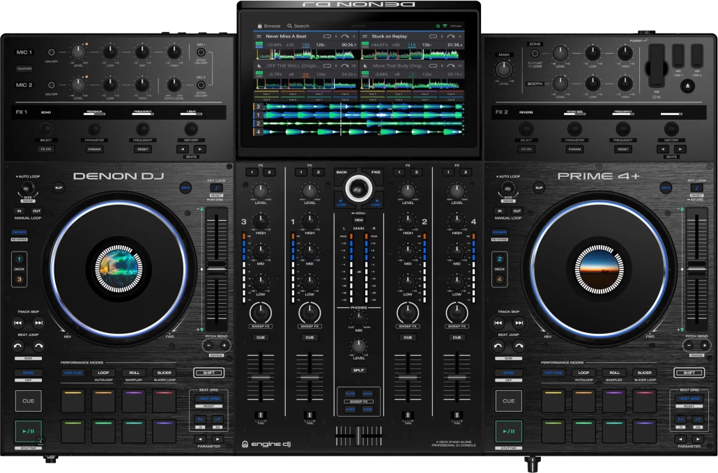 DJ Standalone System Denon DJ Prime 4+ Top View