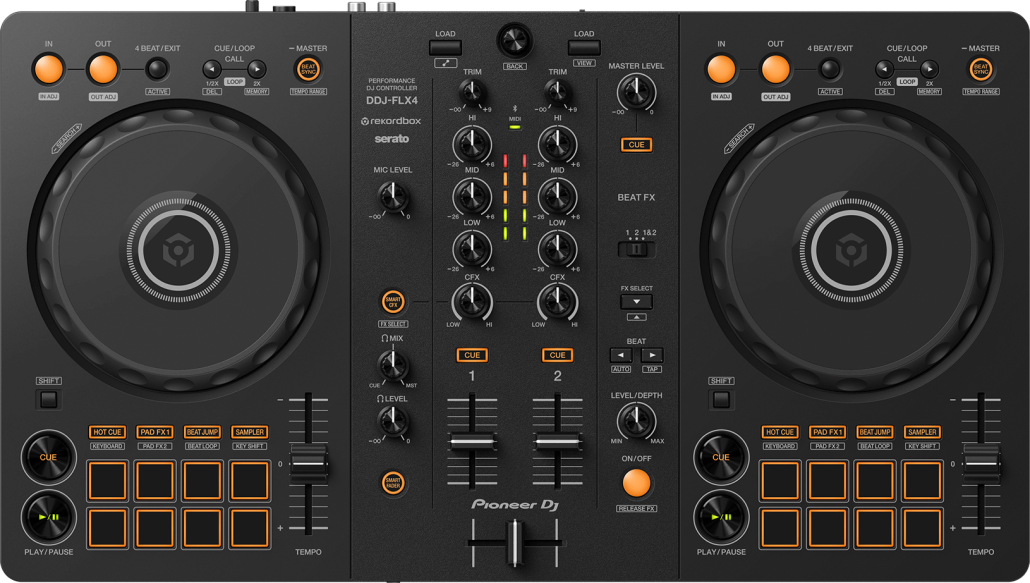 DJ Controller Pioneer DDJ-FLX4 Top View